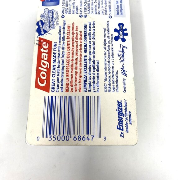 Colgate Nickelodeon SpongeBob Squarepants Battery Powered Toothbrush Vintage - Picture 4 of 7